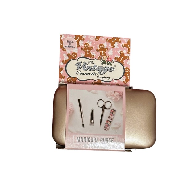 NWT THE VINTAGE COSMETIC COMPANY Manicure Purse - Rose Gold & Gingerbread - Picture 2 of 2